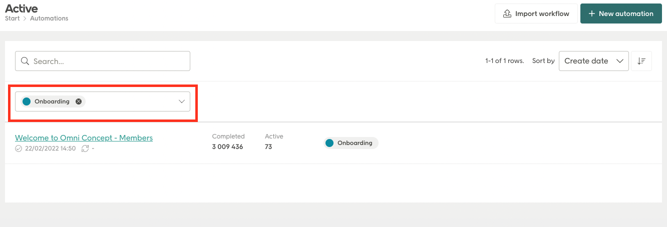 Filtering automations based on tags
