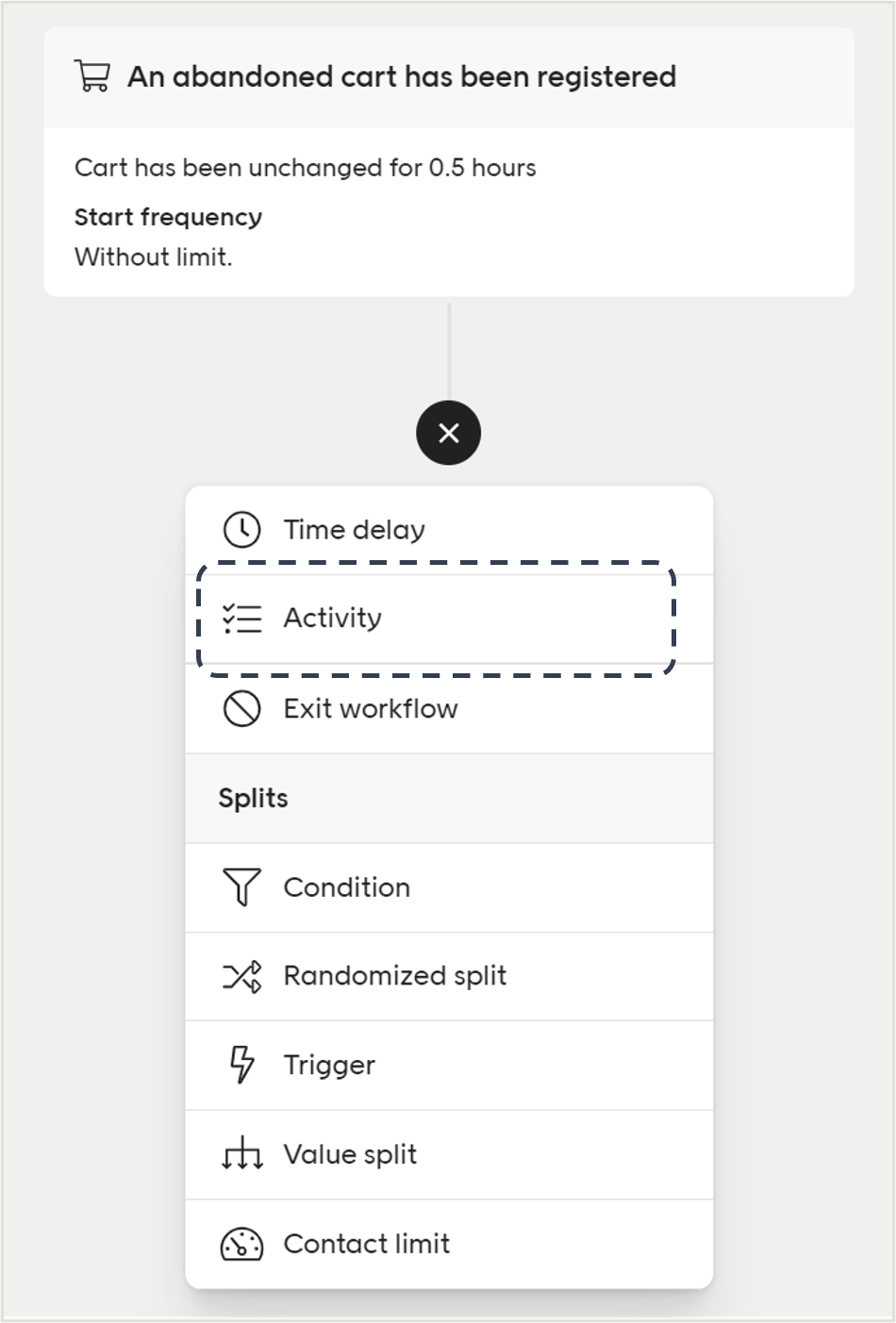 Setting an activity for an automation