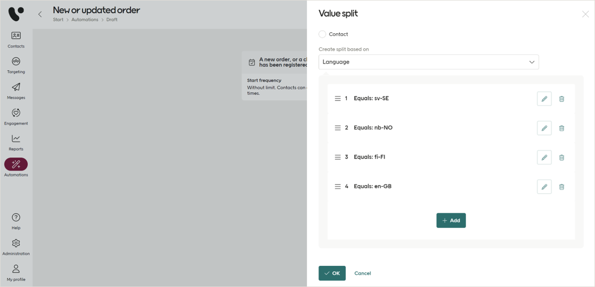 Add value split create based on screenshot