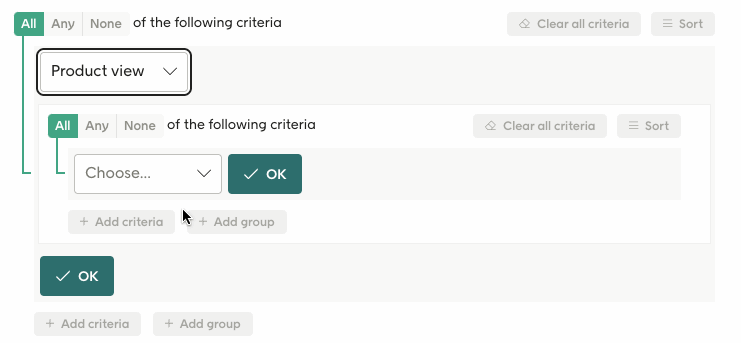 Combined conditions as two separate criteria