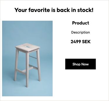 Back in Stock email example