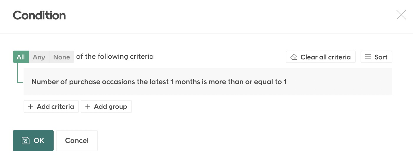 Conditions for reactivation dialog