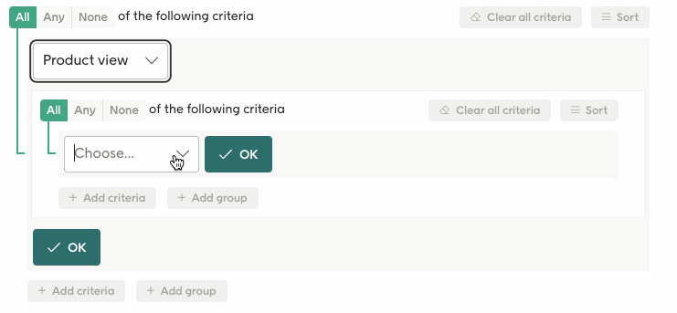 Combined conditions in the same group
