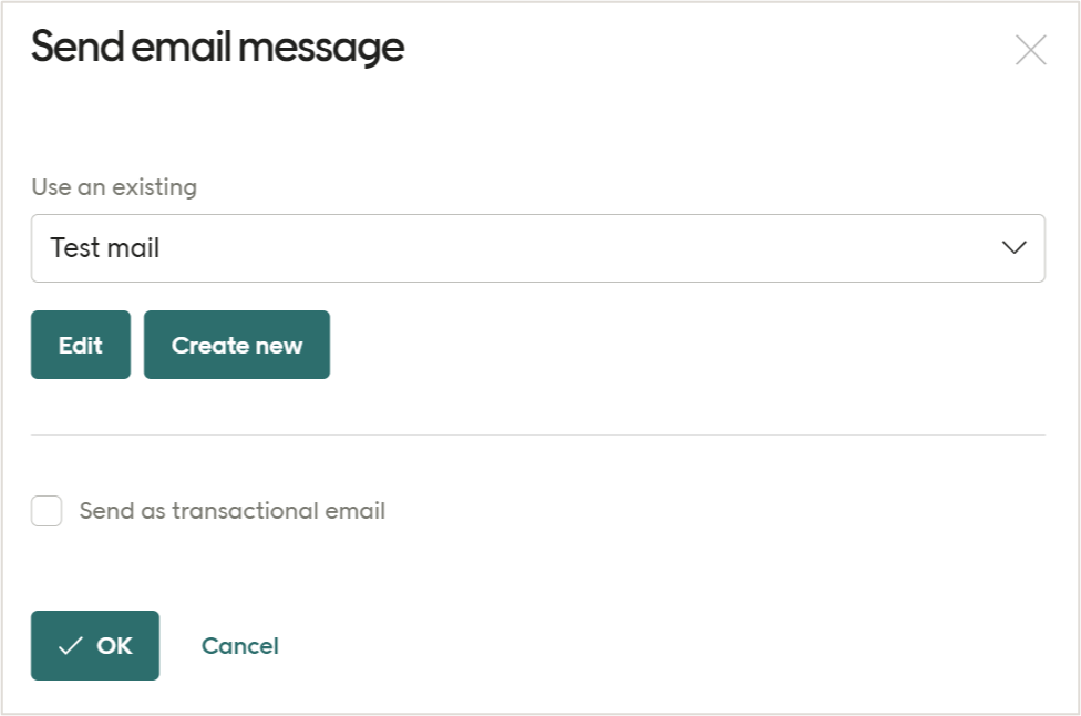 Select or create an email