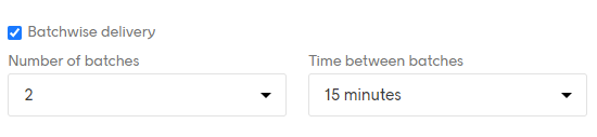 Batchwise delivery settings