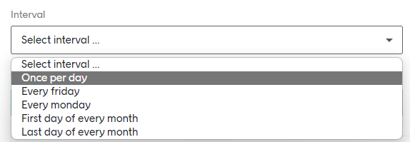 Select interval dialog