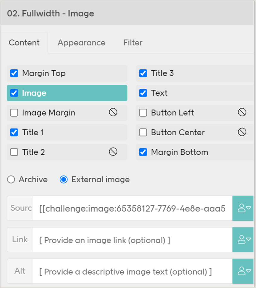 Challenge image setup