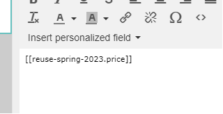 ID and property combined in the email editor