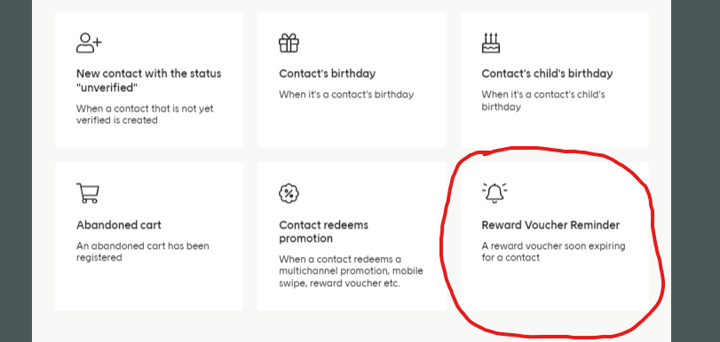 Reward Voucher Reminder automation trigger