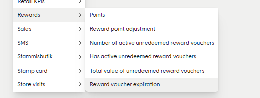 Reward voucher expiration in the filtering tool