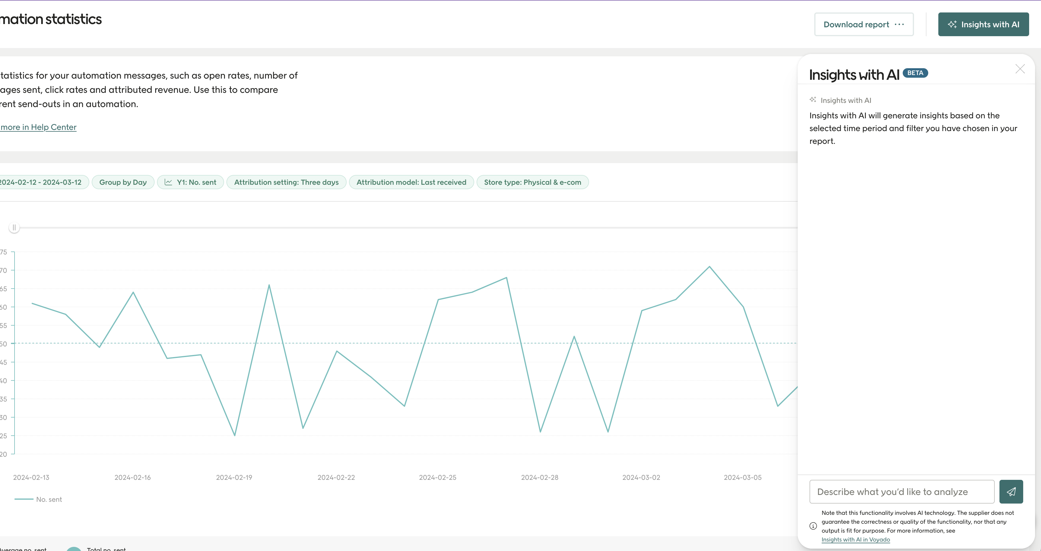 Insights with AI button in Engage