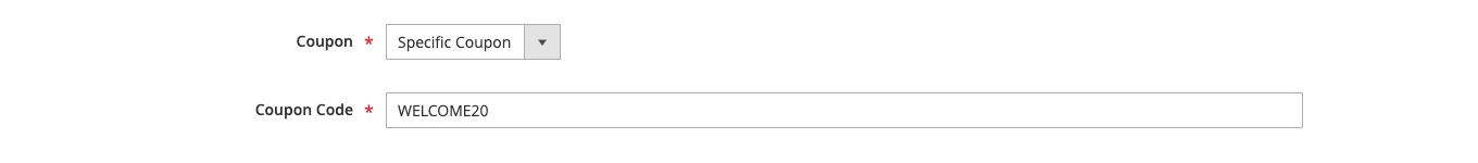 Specific coupon menu
