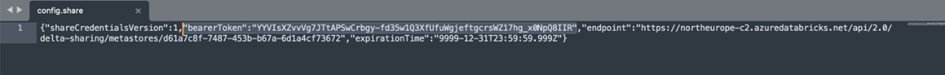 Bearertoken in deltashare file