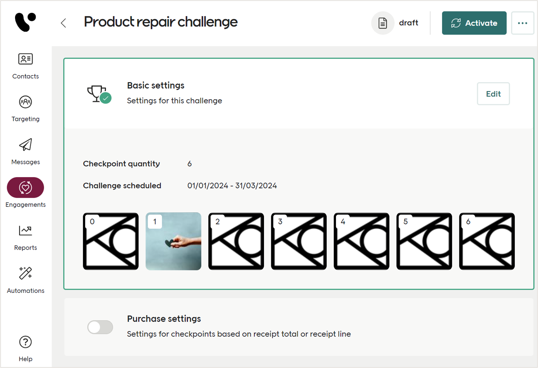 Activate the challenge