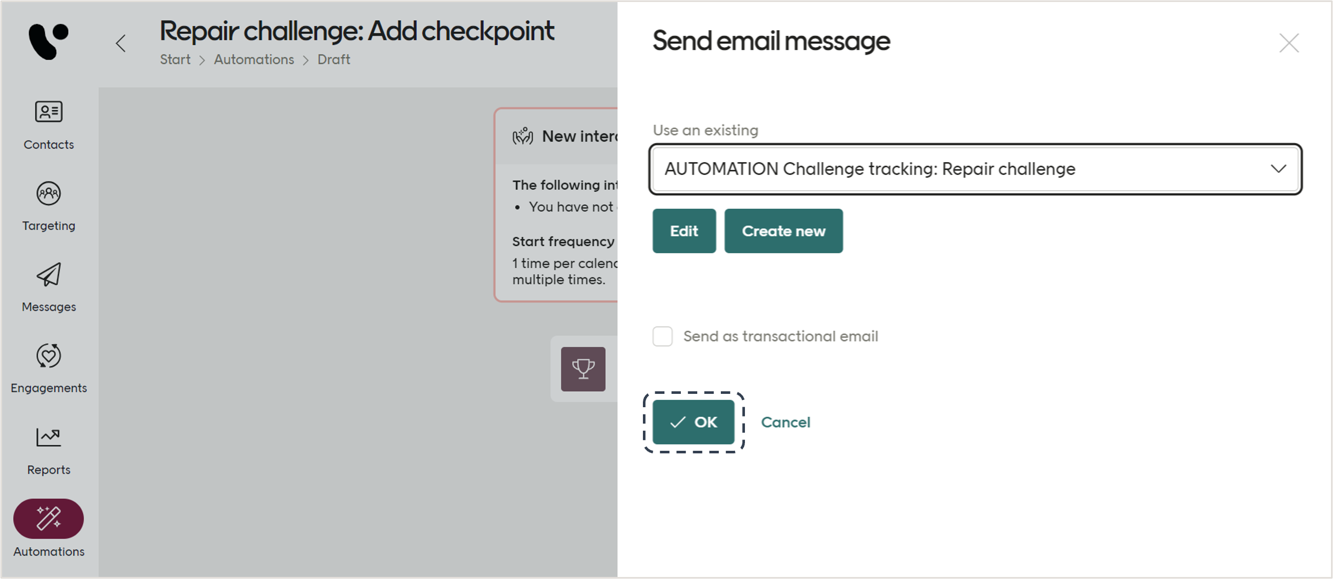 Create or choose an email