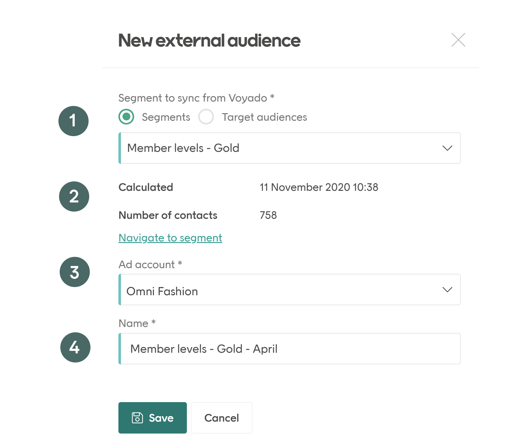 Create an external audience in 4 steps