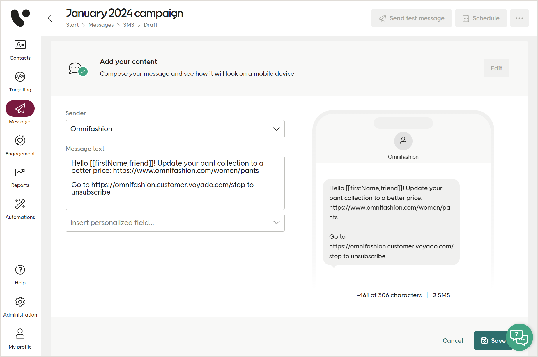 Fallback example in SMS 