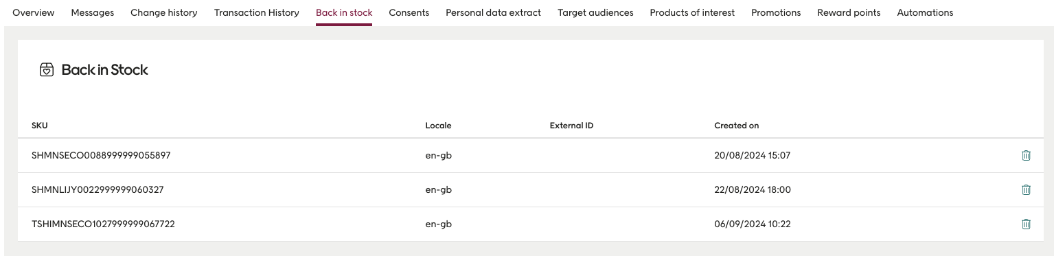 Contact tab for back in stock