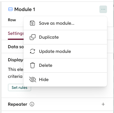 Module meatball menu