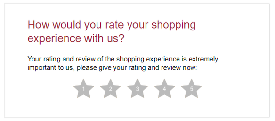 Service review email screenshot