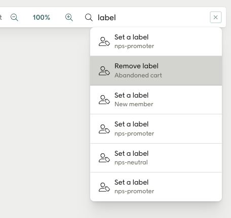 Search function in Automations screenshot