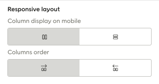 Responsive layout settings