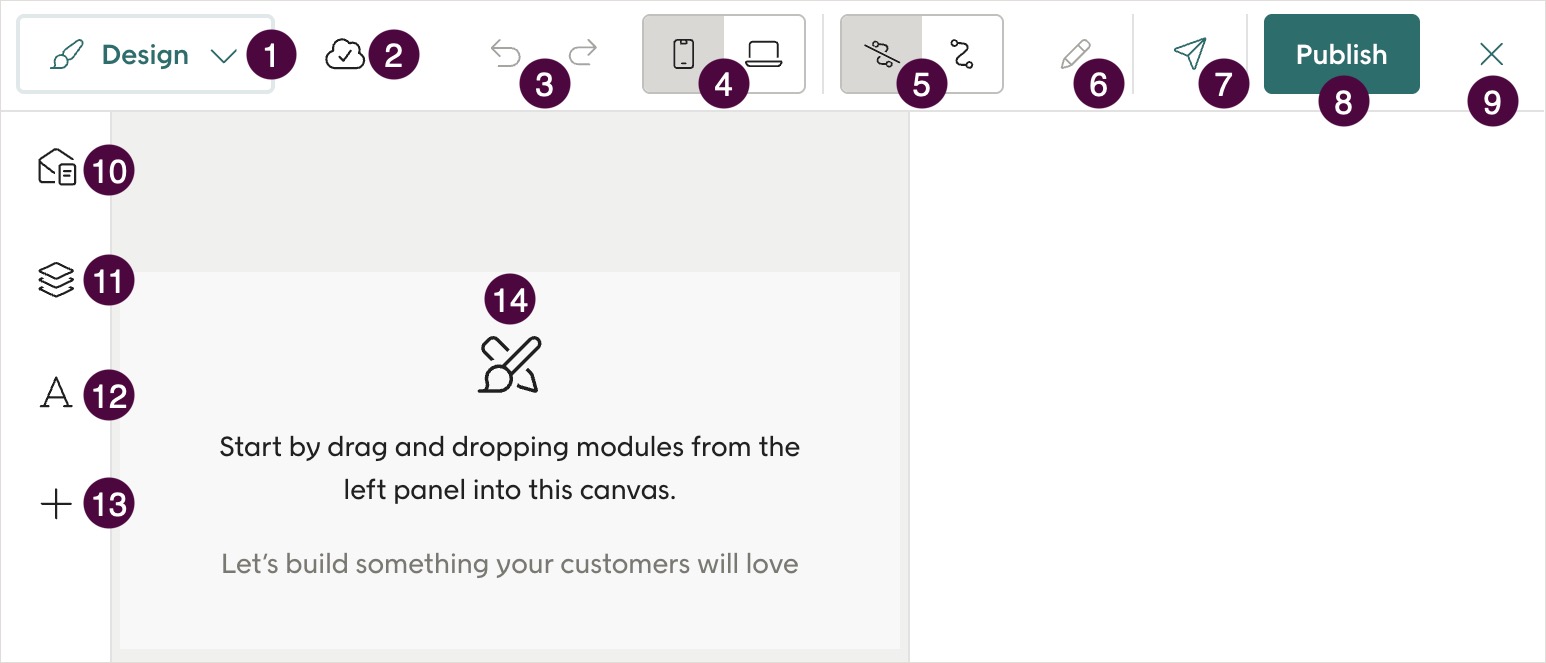 Design studio navigation items