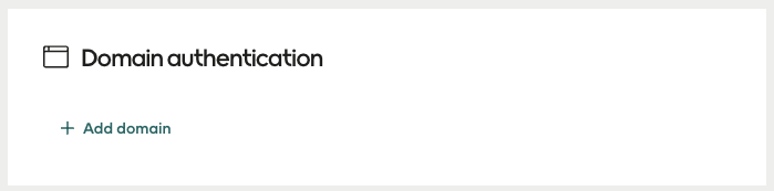 Domain authentication dialog with add domain button