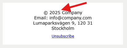 Dynamic year in the footer