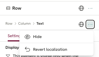 Screenshot showing the dialog for reverting localization