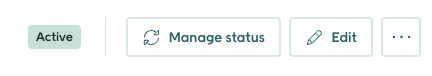 Manage status button in the top right of an active automation